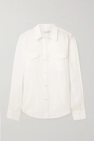 Nili Lotan Athena Cotton-voile Shirt In Ivory
