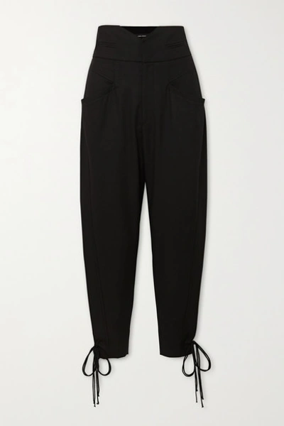 Isabel Marant Ubaia Cotton-blend Tapered Pants In Black