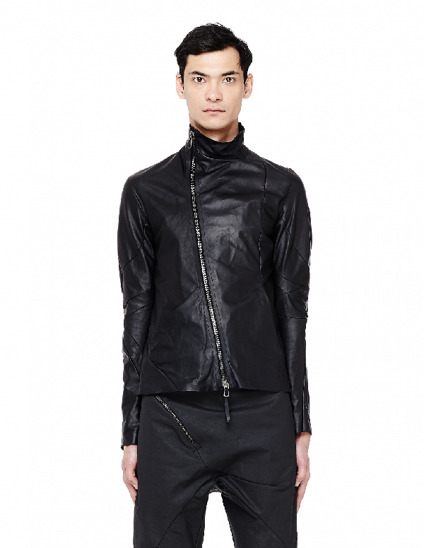 Leon Emanuel Blanck Leather Zip-up Jacket In Black | ModeSens