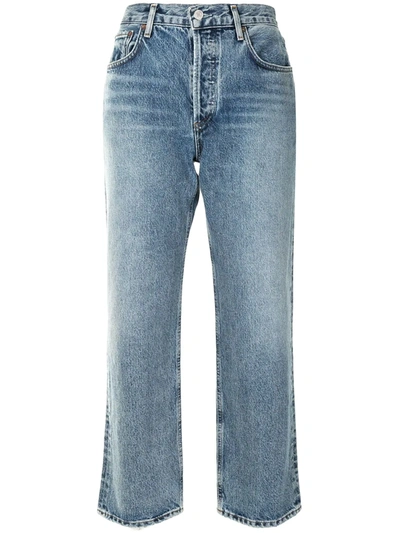 Agolde Ripley Cotton High-rise Straight Jeans In Riptide In Fore Fit