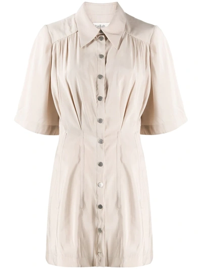 Ba&sh Cara Button Front Shirt Dress In Neutrals