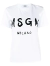 Msgm Signature Logo Print T-shirt In White
