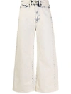 Proenza Schouler Wide Leg Cropped Trousers In White