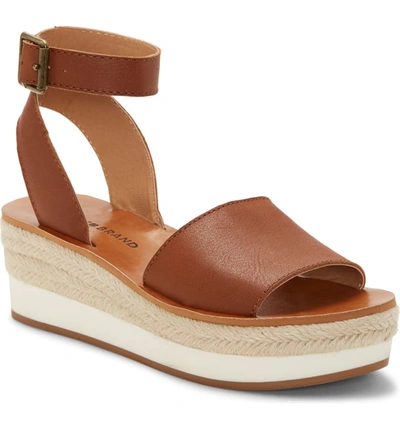 Lucky Brand Joodith Wedge Sandals Women's Shoes In Umber Leather