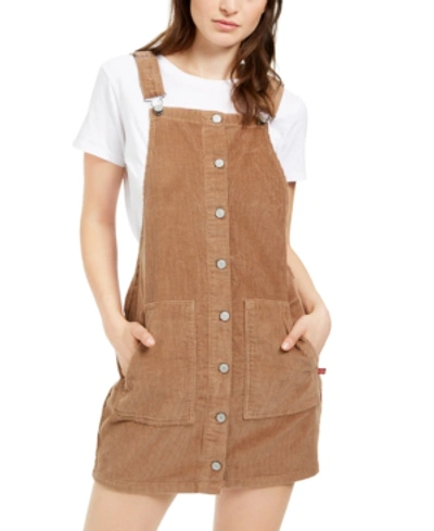 Dickies Cotton Corduroy Overall Dress In Camel