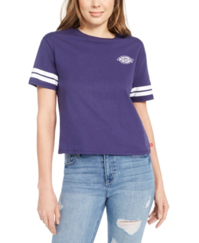 Dickies Junior's Graphic Striped-sleeve T-shirt In Sapphire