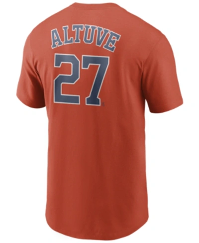 Nike Men's Jose Altuve Houston Astros Name And Number Player T-shirt In Orange