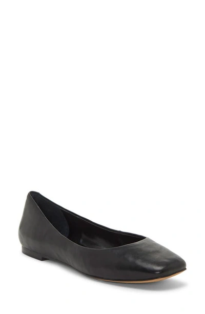 Vince Camuto Women's Brindin Square-toe Ballet Flats In Black Leather
