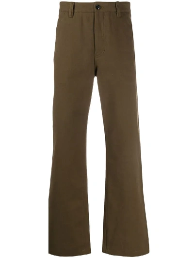 Acne Studios Elastic-waist Cotton Trousers Hunter Green