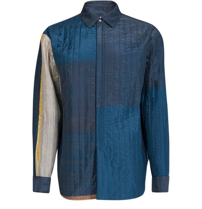 Oamc Caban Overshirt In Charcoal Blue