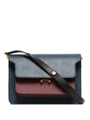 Marni Trunk Panelled Shoulder Bag In 蓝色