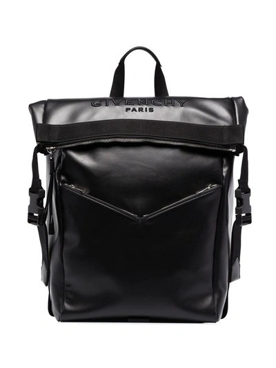 Givenchy Downtown Logo-embroidered Backpack In Black