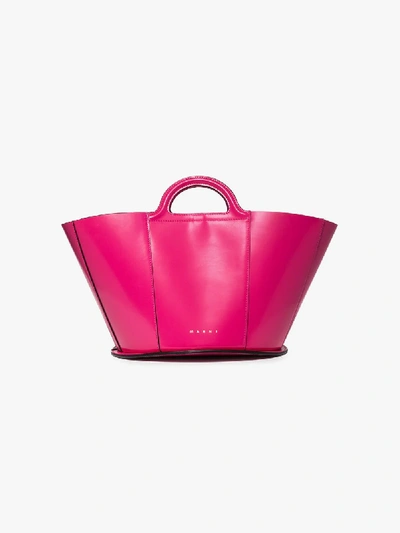 Marni Pink Leather Bucket Bag