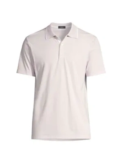 Theory Men's Casual Cotton Polo In Pink Mist White