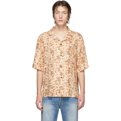 Acne Studios Simon Floral Short-sleeved Shirt In Cream