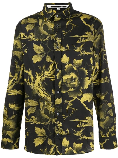 Mcq By Alexander Mcqueen Rollins Floral-print Cotton-twill Shirt In Black