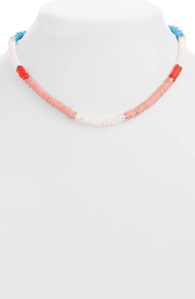 Isabel Marant Beaded Collar Necklace In Pink/ Silver