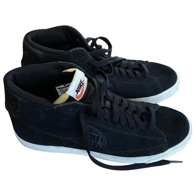 Pre-owned Nike Blazer High Trainers In Black