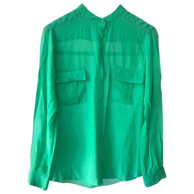 Pre-owned Bcbg Max Azria Silk Blouse In Green