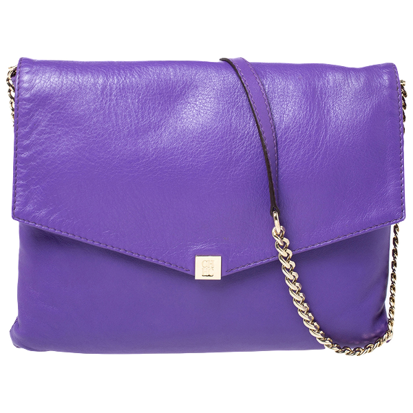 Pre-owned Carolina Herrera Purple Leather Handbag | ModeSens
