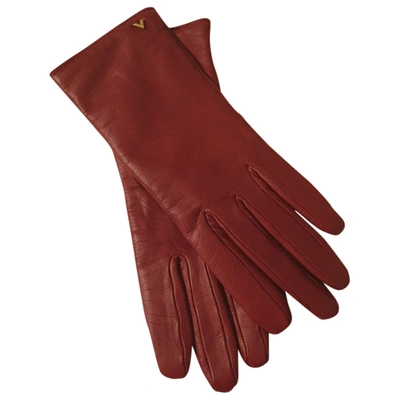 Gloves Louis Vuitton Red size M International in Polyester - 33966784