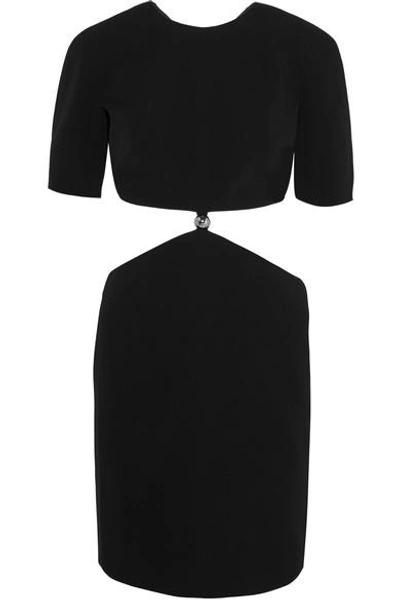 Mugler Short Sleeve Cutout Dress In Black