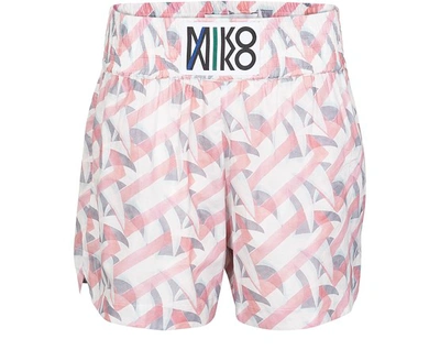 Miko Miko Miami Print Shorts In Grey/pink