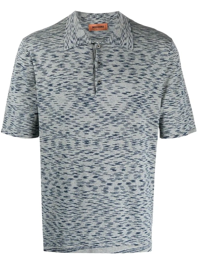 Missoni Fine-knit Polo Shirt In Blue