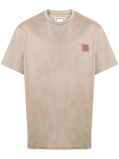 Wooyoungmi Logo-patch Crew Neck T-shirt In Brown