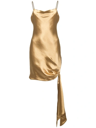 Cinq À Sept Ryder Metallic Dress In Gold