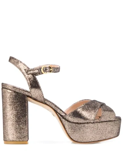 Stuart Weitzman Ivona Platform Sandals In Gold