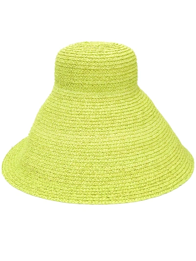 Jacquemus Oversized Woven Hat In Green