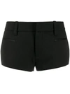 Saint Laurent Tailored Mini Shorts In Grain De Poudre In Noir