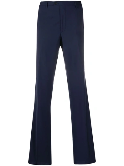 Etro Pressed Pleat Trousers In Blue