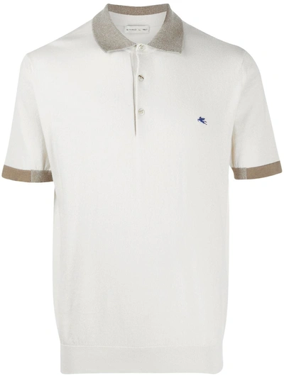 Etro Chest Logo Polo Shirt In Neutrals