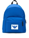 Emporio Armani Logo Patch Backpack In Blue