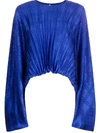 Federica Tosi Pleated Asymmetric Blouse In Blu