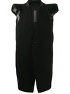 Rick Owens Structured-shoulder Short-sleeved Jacket In Black