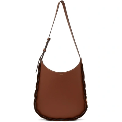 Chloé Darryl 麻花编织纹理皮革中号单肩包 In 27s Sepia Brown