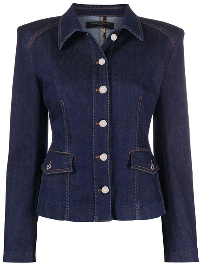 Dolce & Gabbana Tailored Denim Jacket In Blue