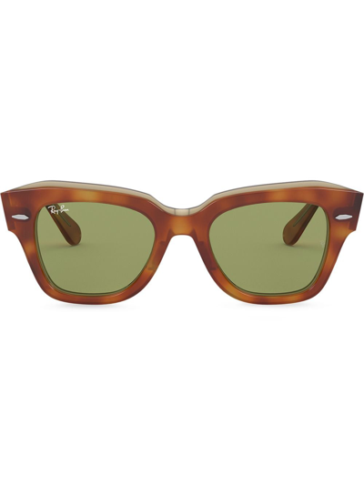 Ray Ban Sunglasses Unisex State Street - Tortoise Frame Green Lenses 49-20