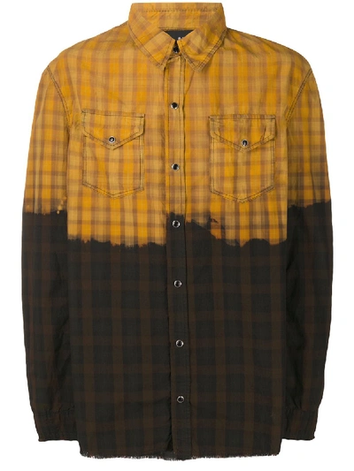 B-used Yellow And Brown Cotton Shirt