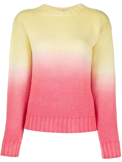 Alanui Wave Life Ombré Knit Jumper In Powder Pink