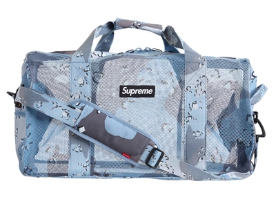 Pre-owned Supreme Big Duffle Bag (ss20) Blue Chocolate Chip Camo