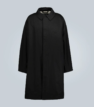 Raf Simons Oversize Cotton Denim Coat In Black