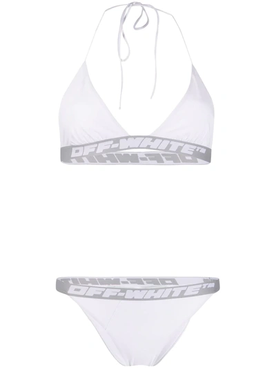 Off-white Lycra Logo Banded Bikini In White