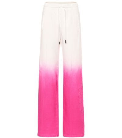 Off-white Degradé Cotton Track Pants In Whit,pink