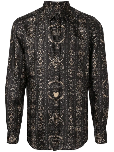 Dolce & Gabbana Graphic Print Shirt In Black