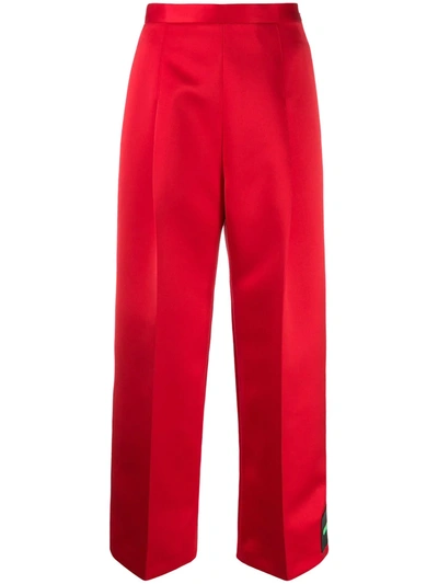 Christopher Kane Motif Patch Cropped Trousers In Red