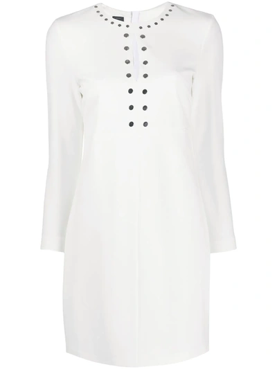 Pinko Studded Shift Dress In White
